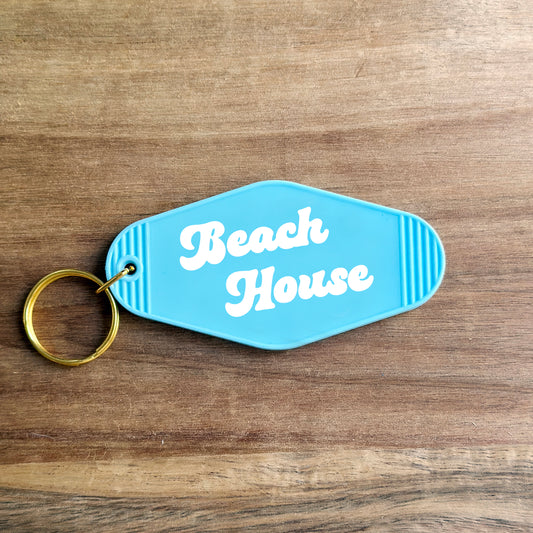 "Beach House" Retro Motel Keychain