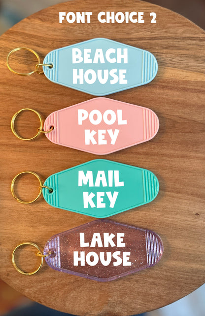"Lake House" Retro Motel Keychain