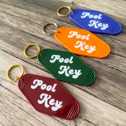 "Pool Key" Retro Motel Keychain