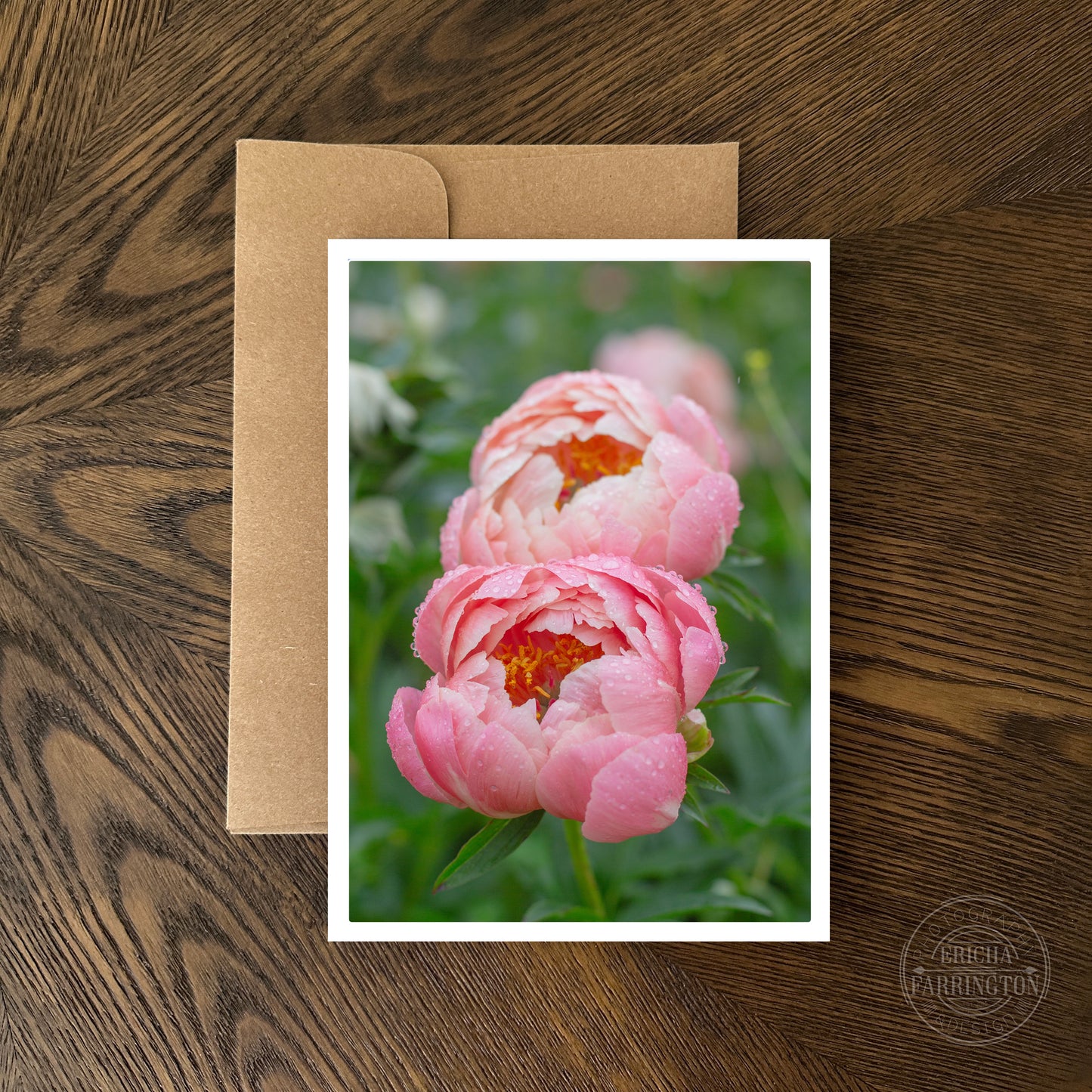 Pink Peony Note Card